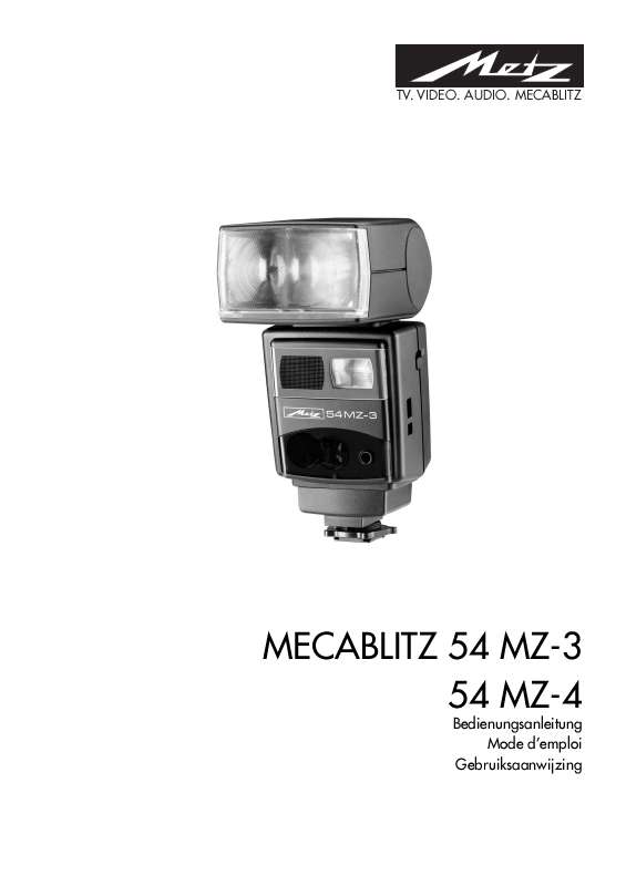 Guide utilisation  METZ MECABLITZ 54 MZ-4  de la marque METZ