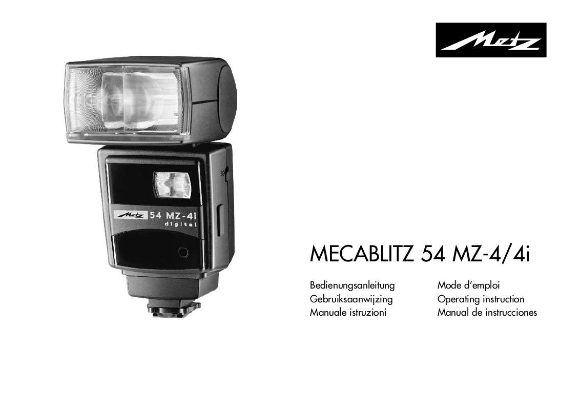Guide utilisation  METZ MECABLITZ 54 MZ-4I  de la marque METZ
