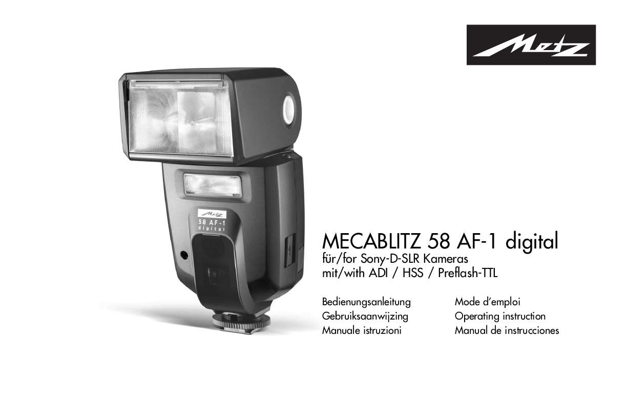 Guide utilisation  METZ MECABLITZ 58 AF-1 DIGITAL SONY  de la marque METZ