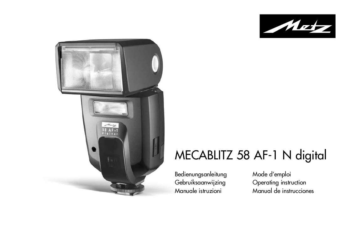 Guide utilisation  METZ MECABLITZ 58 AF-1 N DIGITAL  de la marque METZ