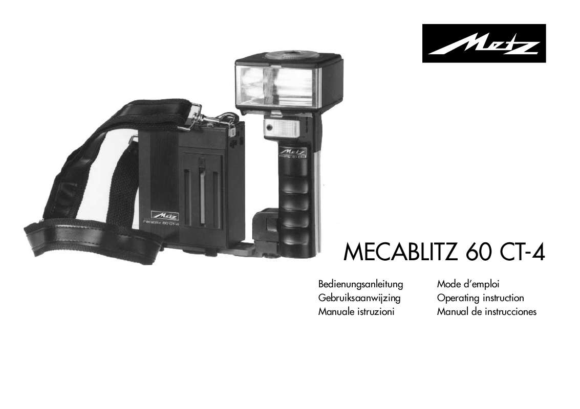 Guide utilisation  METZ MECABLITZ 60 CT-4  de la marque METZ
