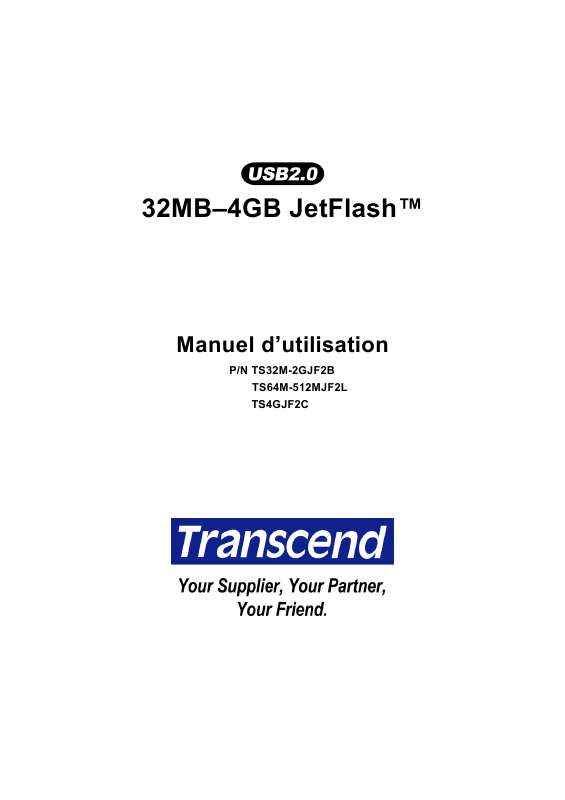 Guide utilisation TRANSCEND TS128MJF2B  de la marque TRANSCEND