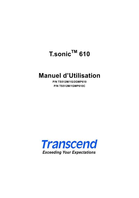 Guide utilisation TRANSCEND TS1GMP610  de la marque TRANSCEND