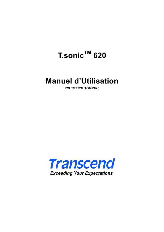 Guide utilisation TRANSCEND TS1GMP620  de la marque TRANSCEND
