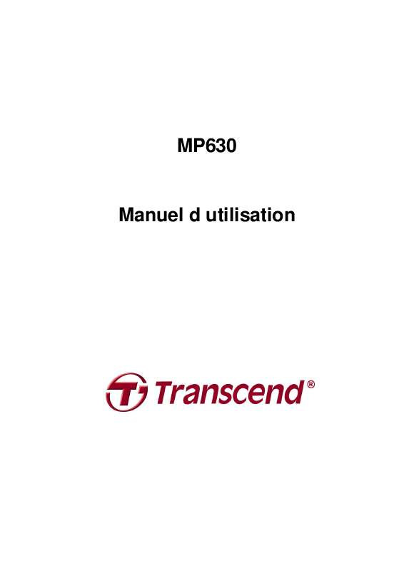Guide utilisation TRANSCEND TS1GMP630  de la marque TRANSCEND