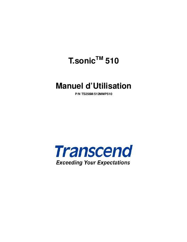 Guide utilisation TRANSCEND TS256MMP510  de la marque TRANSCEND