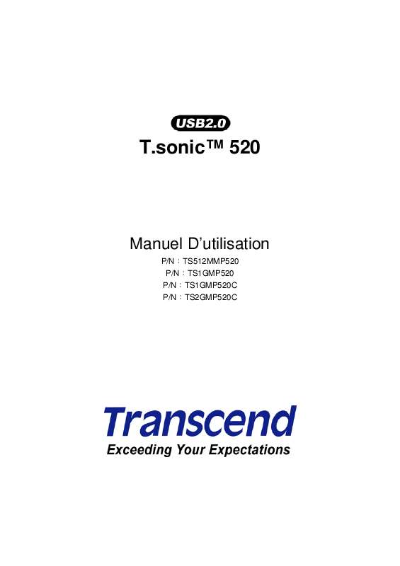 Guide utilisation TRANSCEND TS2GMP520C  de la marque TRANSCEND