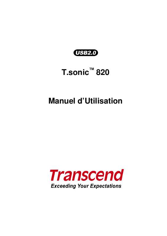 Guide utilisation TRANSCEND TS2GMP820  de la marque TRANSCEND