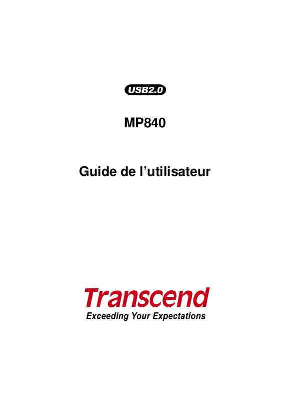 Guide utilisation TRANSCEND TS2GMP840  de la marque TRANSCEND