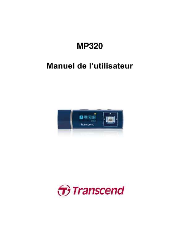 Guide utilisation TRANSCEND MP320  de la marque TRANSCEND