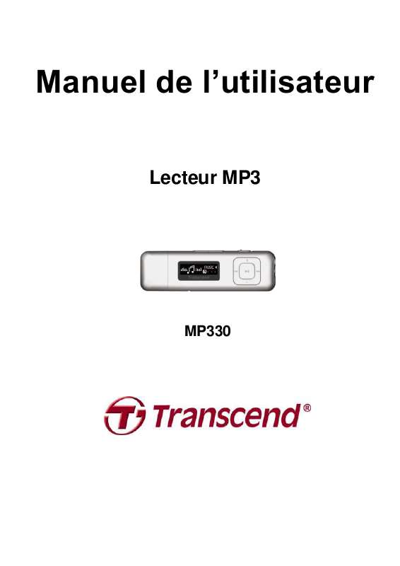 Guide utilisation TRANSCEND MP330  de la marque TRANSCEND