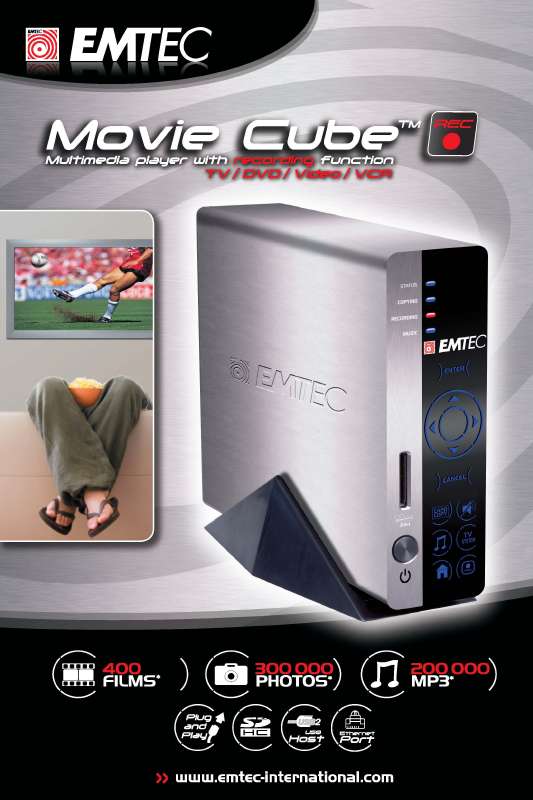 Guide utilisation  EMTEC HDD MOVIE CUBE R100  de la marque EMTEC