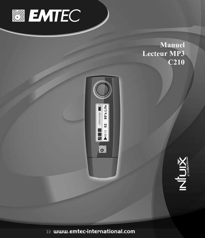 Guide utilisation  EMTEC LECTEUR MP3 C210  de la marque EMTEC