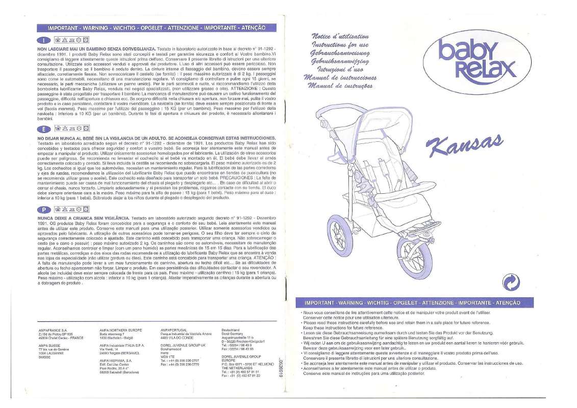 Guide utilisation  BABY RELAX KANSAS  de la marque BABY RELAX
