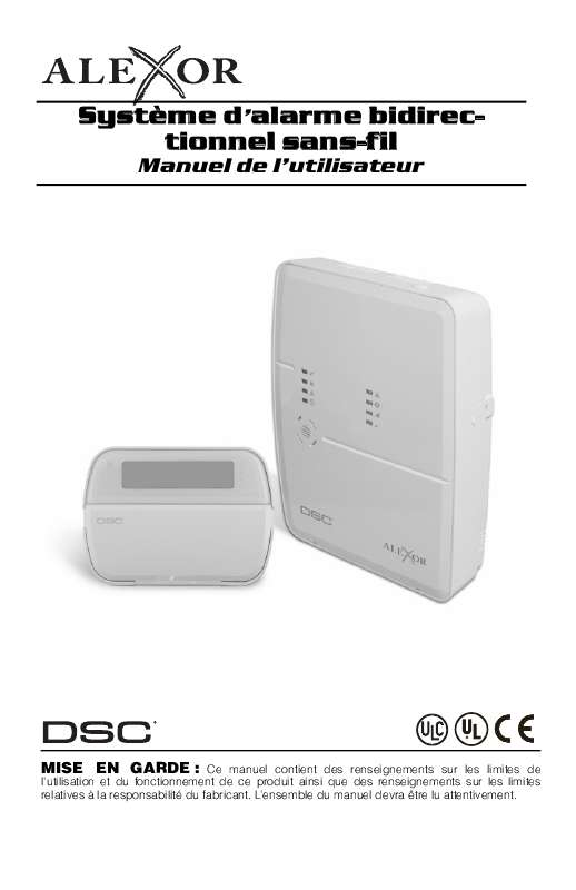 Guide utilisation  DSC ALEXOR PC9155  de la marque DSC