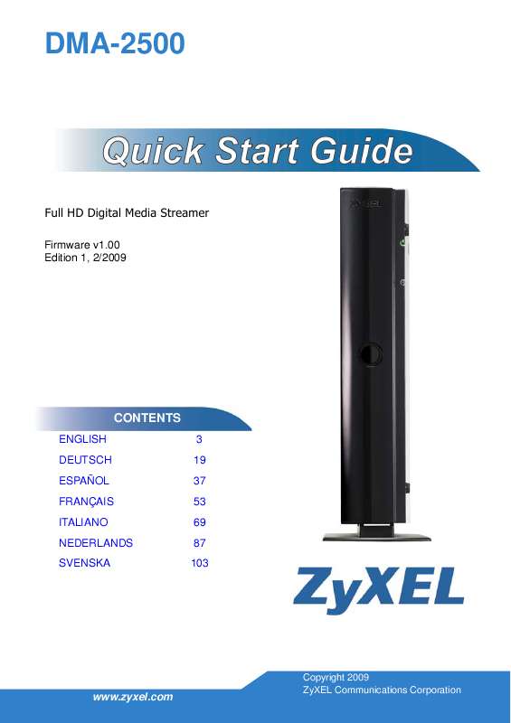 Guide utilisation  ZYXEL DMA-2500  de la marque ZYXEL