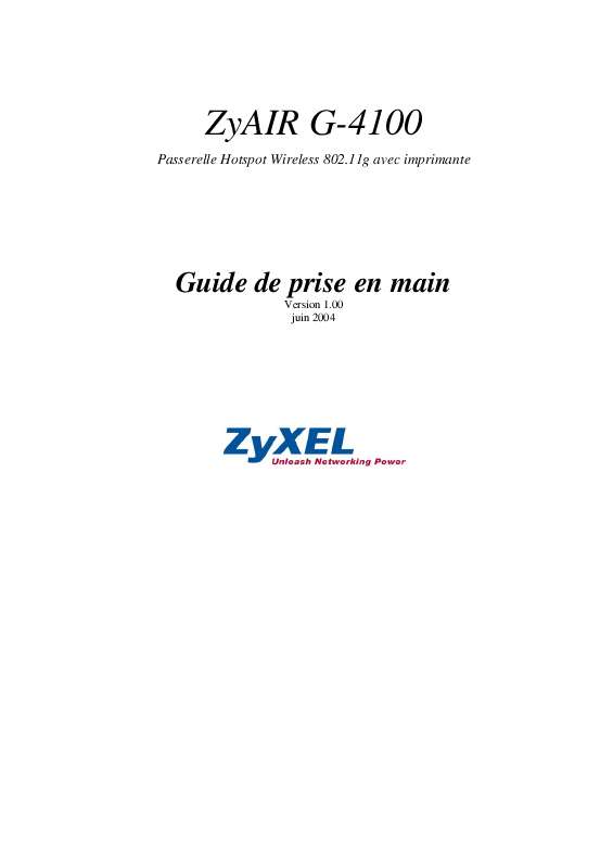 Guide utilisation  ZYXEL G-4100  de la marque ZYXEL