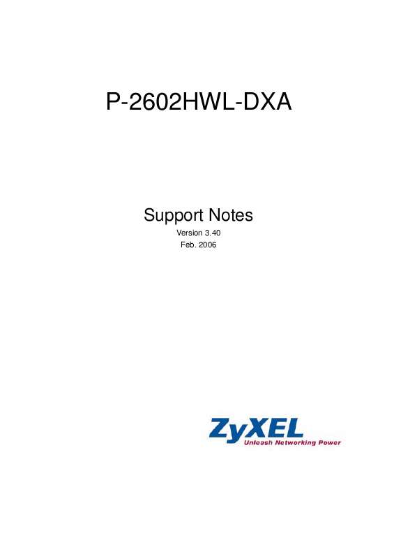 Guide utilisation  ZYXEL P-2602HWL-DXA  de la marque ZYXEL