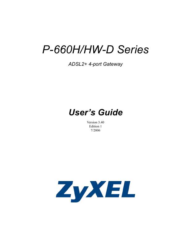 Guide utilisation  ZYXEL P-660H-D  de la marque ZYXEL