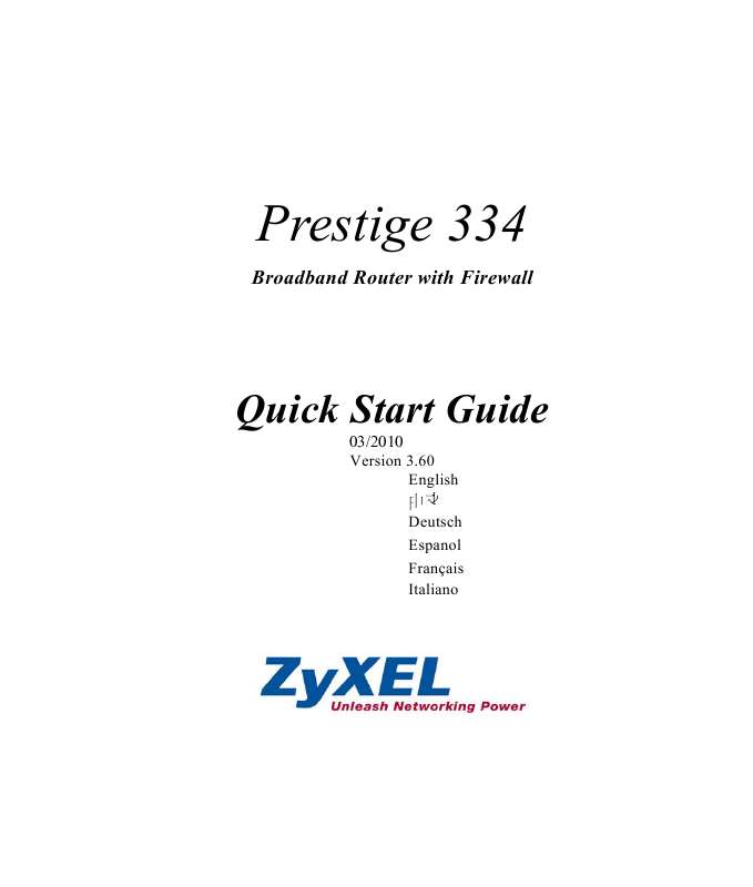 Guide utilisation  ZYXEL PRESTIGE 334  de la marque ZYXEL