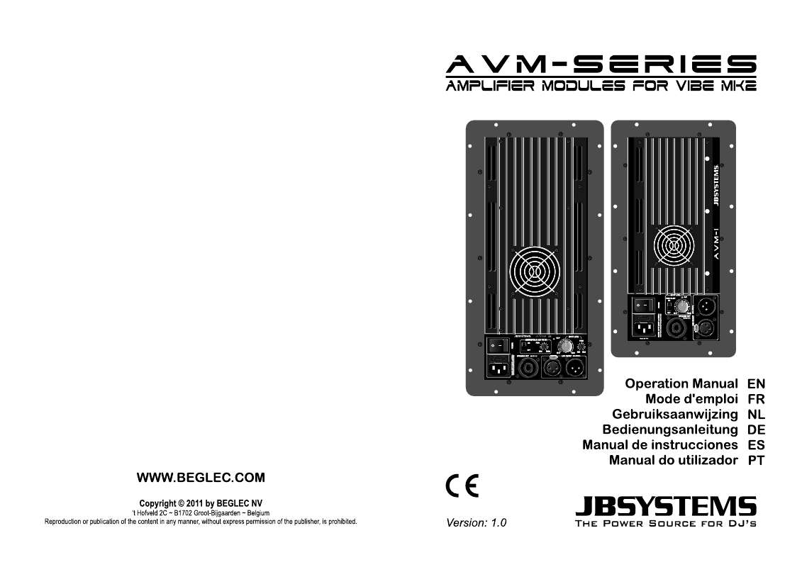 Guide utilisation  JBSYSTEMS AVM-1  de la marque JBSYSTEMS