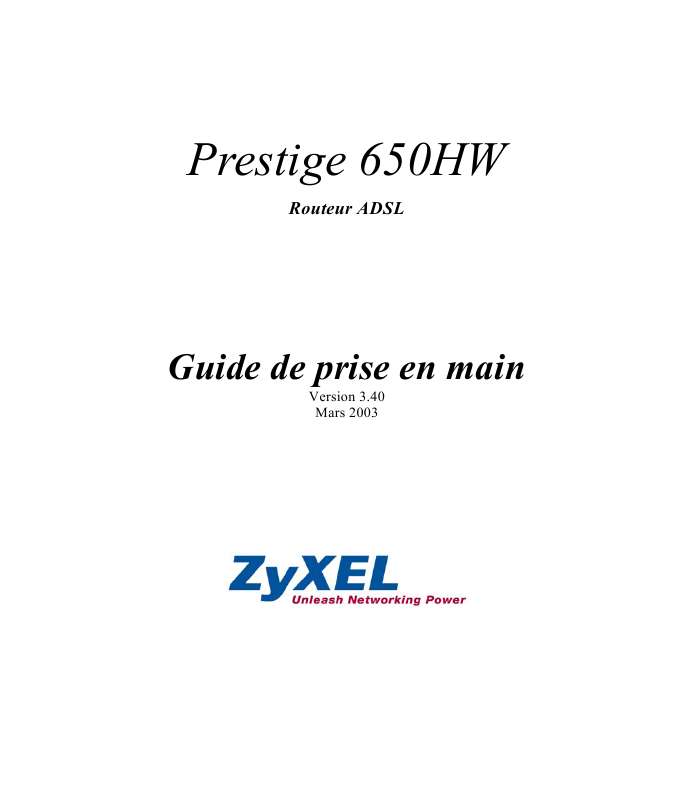 Guide utilisation ZYXEL PRESTIGE 650HW  de la marque ZYXEL