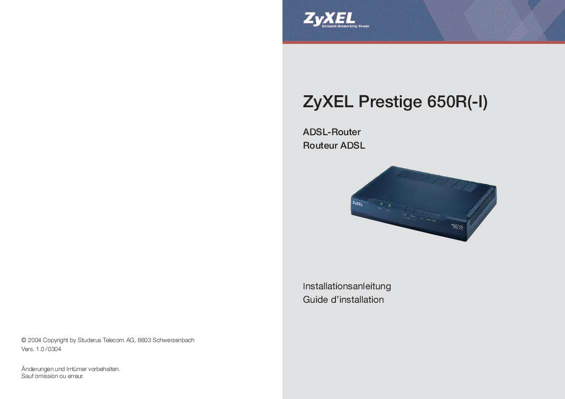Guide utilisation ZYXEL PRESTIGE 650R  de la marque ZYXEL