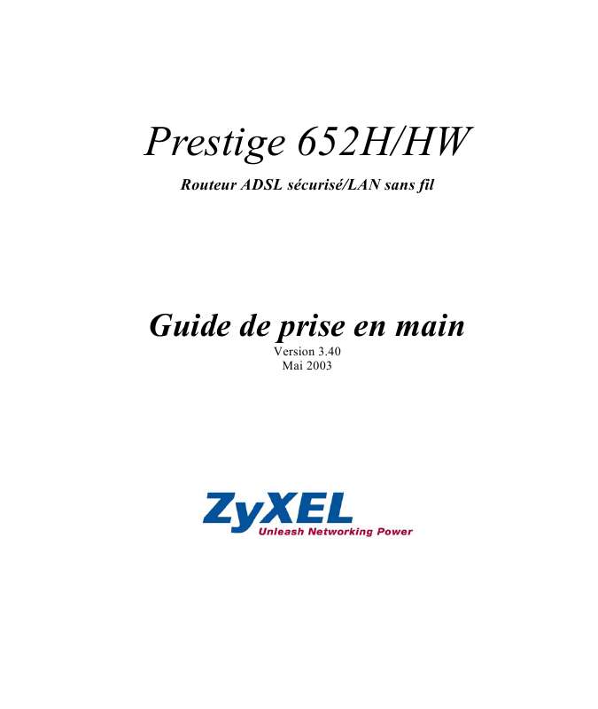 Guide utilisation ZYXEL PRESTIGE 652HI  de la marque ZYXEL
