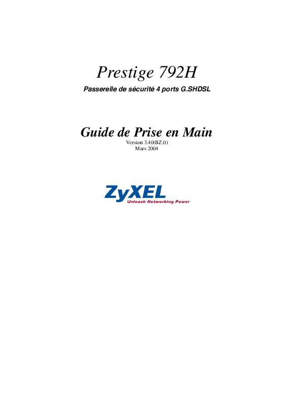 Guide utilisation ZYXEL PRESTIGE 792H  de la marque ZYXEL