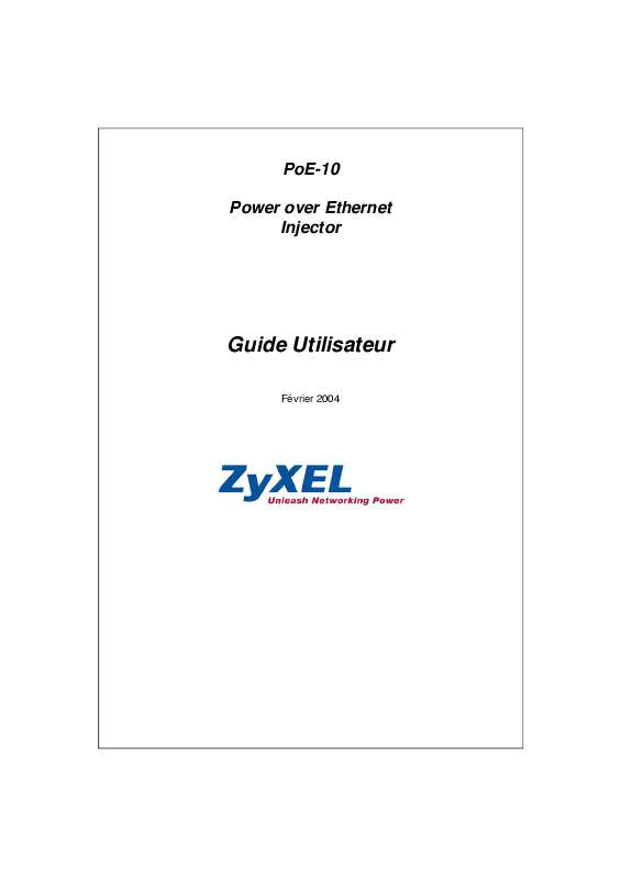 Guide utilisation ZYXEL ZYAIR POE-10  de la marque ZYXEL