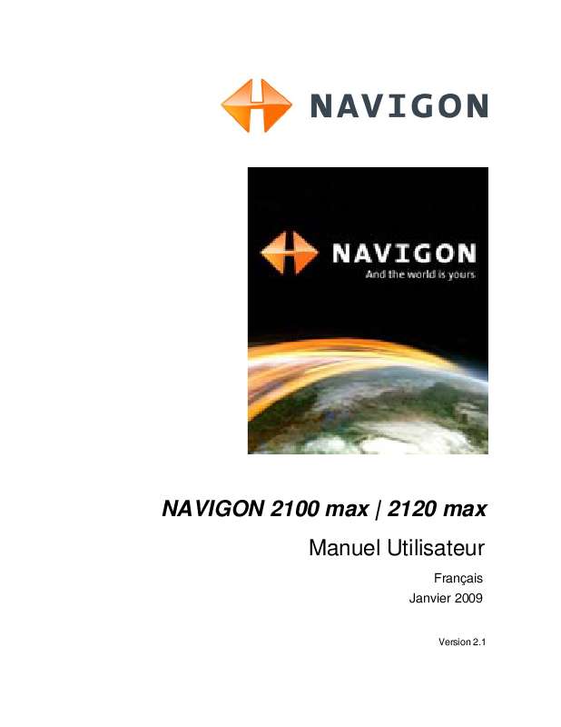 Guide utilisation NAVIGON 2120 MAX MN7  de la marque NAVIGON