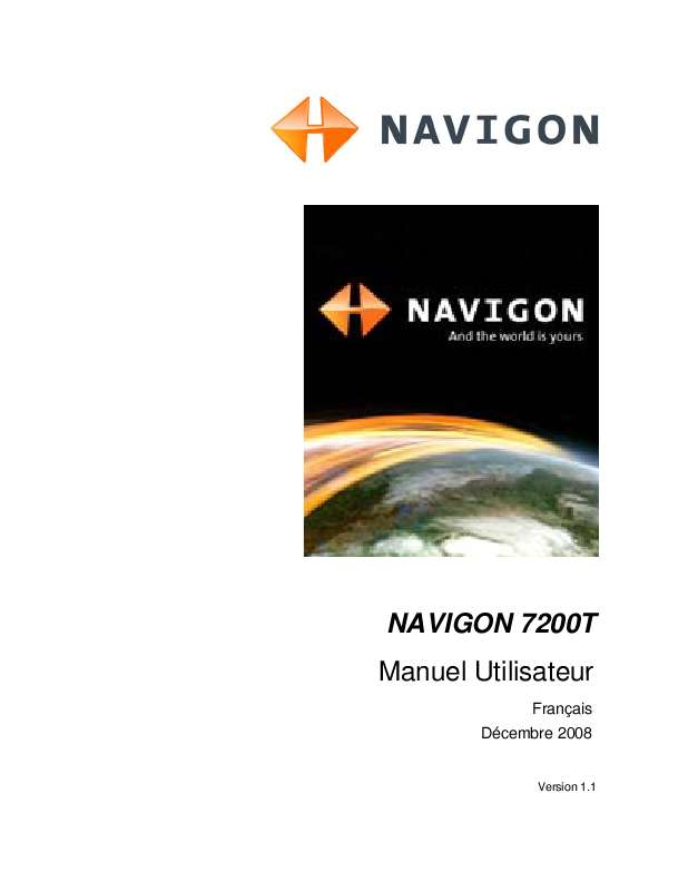 Guide utilisation NAVIGON 7200T  de la marque NAVIGON
