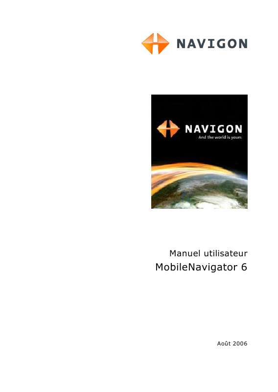 Guide utilisation NAVIGON MOBILENAVIGATOR 6  de la marque NAVIGON