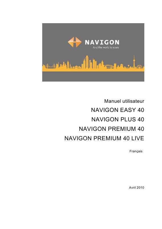 Guide utilisation NAVIGON NAVIGON PLUS 40  de la marque NAVIGON
