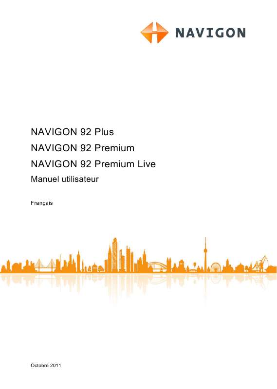 Guide utilisation NAVIGON 92 PREMIUM LIVE  de la marque NAVIGON