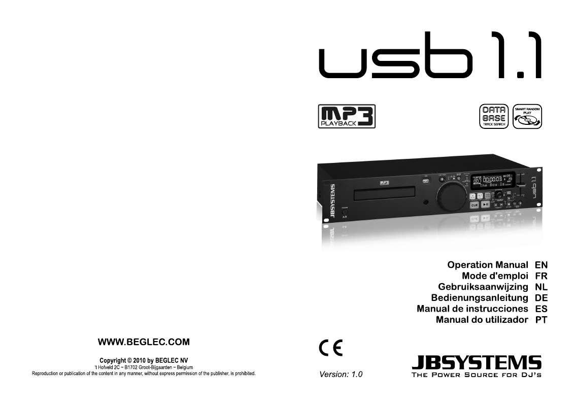 Guide utilisation  JBSYSTEMS USB 1.1  de la marque JBSYSTEMS