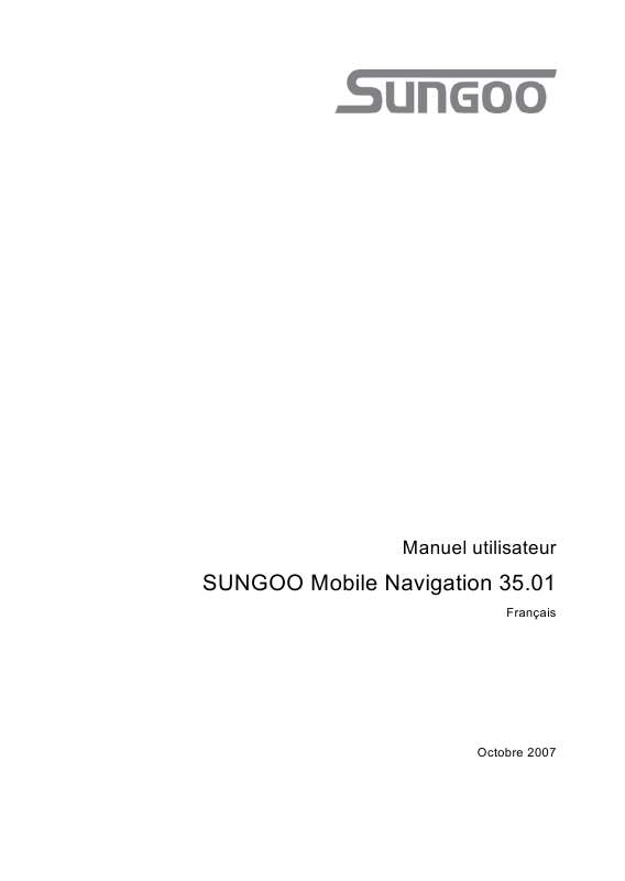 Guide utilisation NAVIGON SUNGOO MOBILE NAVIGATION 35.01  de la marque NAVIGON