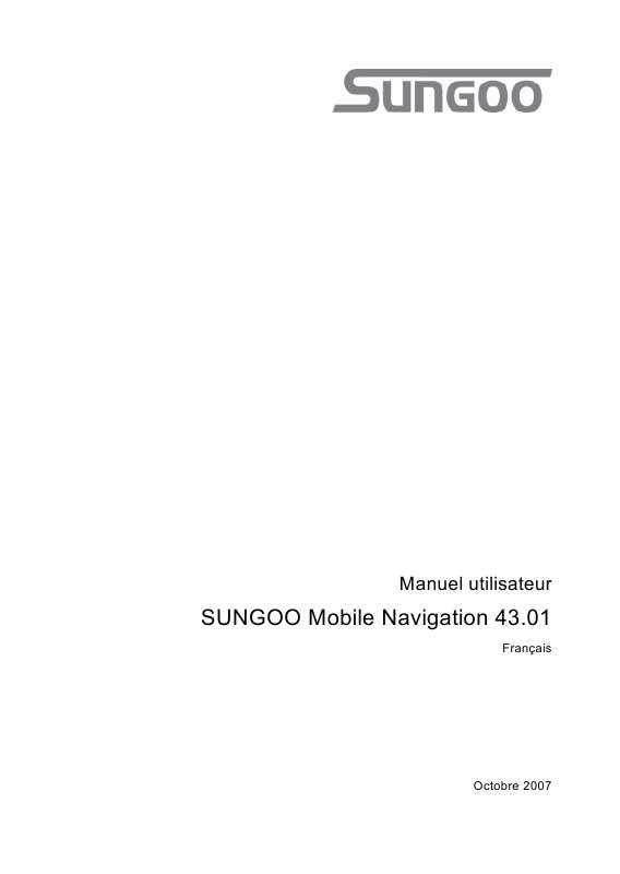 Guide utilisation NAVIGON SUNGOO MOBILE NAVIGATION 43.01  de la marque NAVIGON