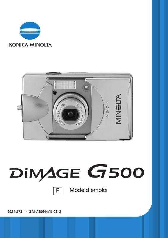Guide utilisation MINOLTA DIMAGE G500  de la marque MINOLTA