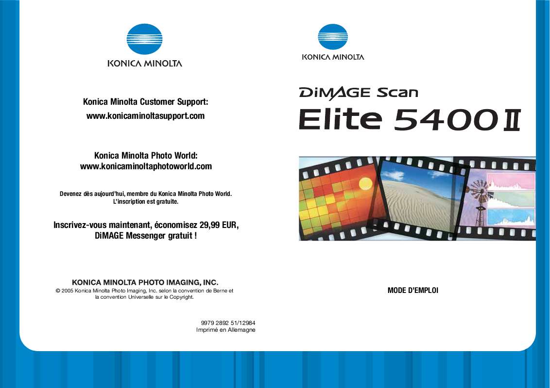 Guide utilisation MINOLTA DIMAGE SCAN ELITE 5400II  de la marque MINOLTA