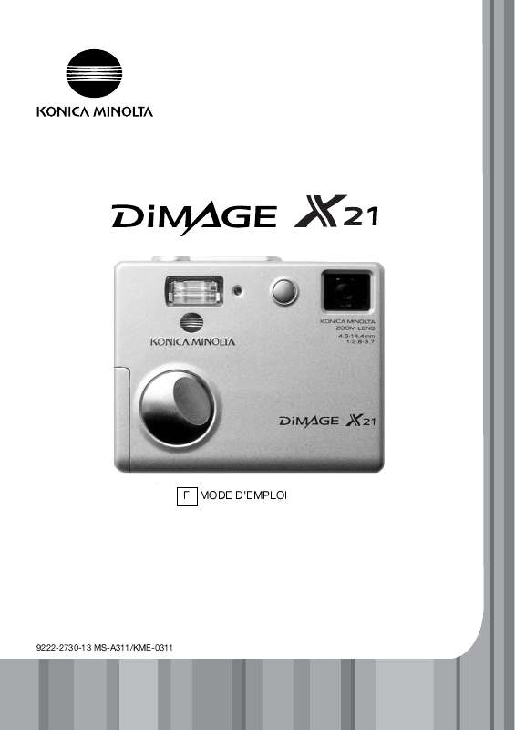 Guide utilisation MINOLTA DIMAGE X21  de la marque MINOLTA