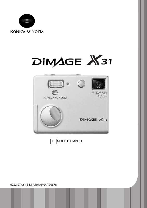 Guide utilisation MINOLTA DIMAGE X31  de la marque MINOLTA