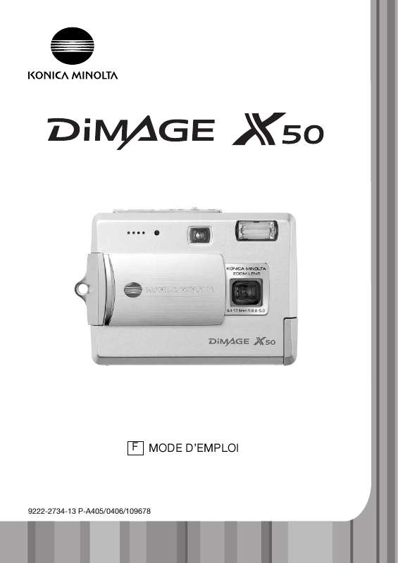 Guide utilisation MINOLTA DIMAGE X50  de la marque MINOLTA