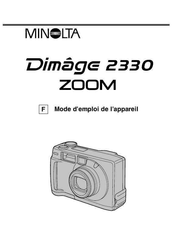 Guide utilisation MINOLTA DIMAGE 2330 ZOOM  de la marque MINOLTA