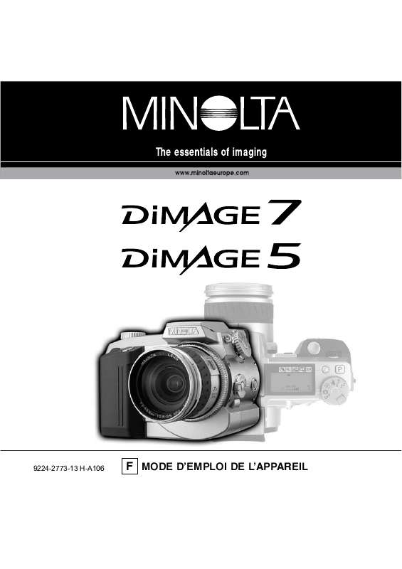 Guide utilisation MINOLTA DIMAGE 7  de la marque MINOLTA