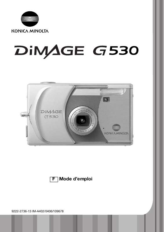 Guide utilisation MINOLTA DIMAGE G530  de la marque MINOLTA