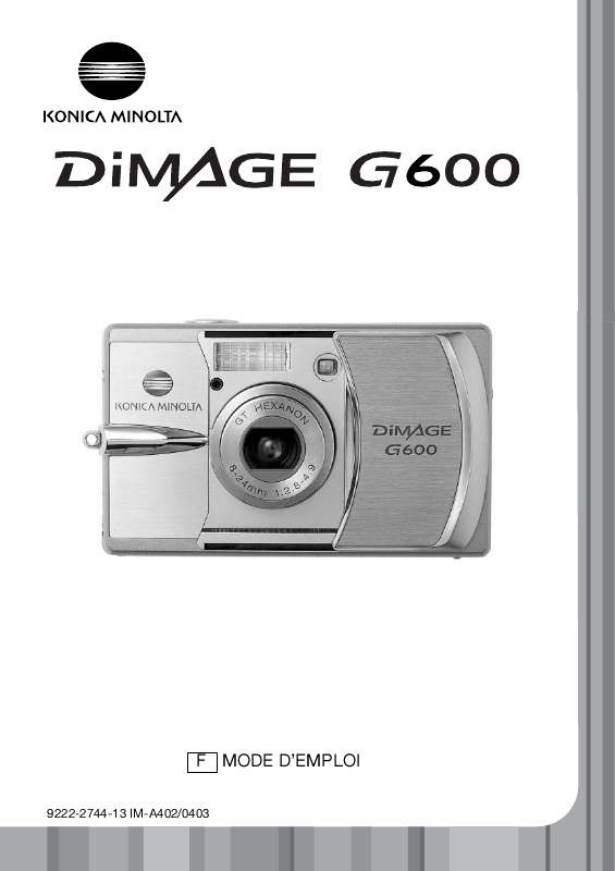 Guide utilisation MINOLTA DIMAGE G600  de la marque MINOLTA