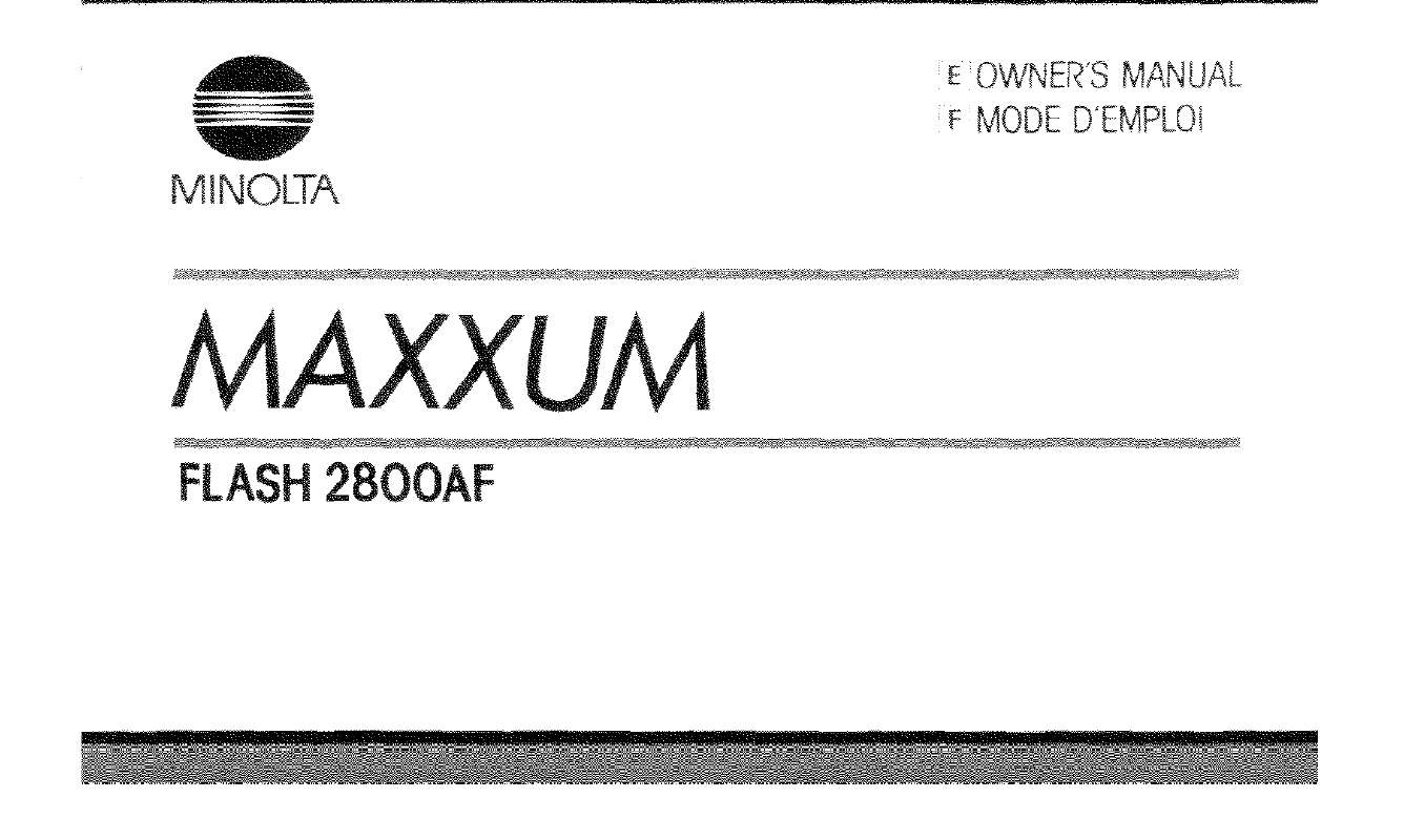 Guide utilisation MINOLTA MAXXUM FLASH 2800AF  de la marque MINOLTA