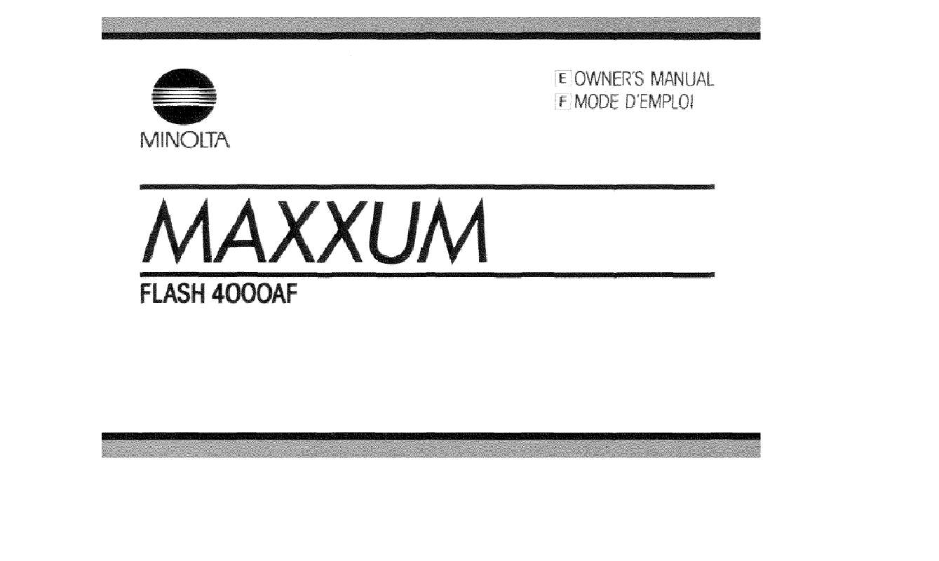 Guide utilisation MINOLTA MAXXUM FLASH 4000AF  de la marque MINOLTA