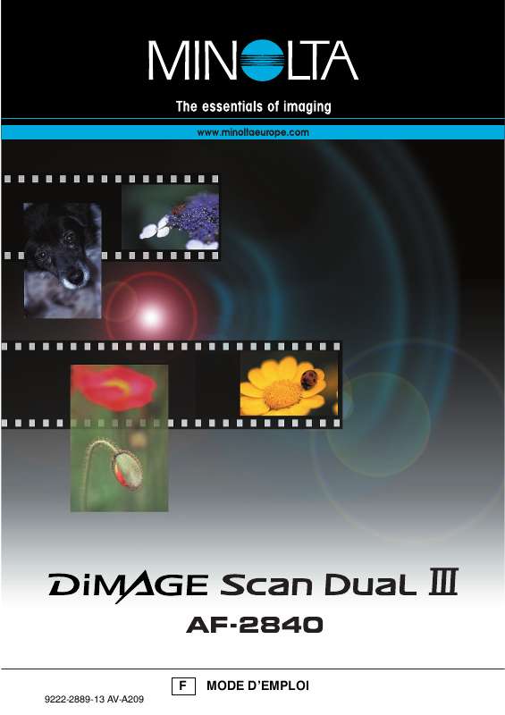 Guide utilisation MINOLTA DIMAGE SCAN DUAL III  de la marque MINOLTA